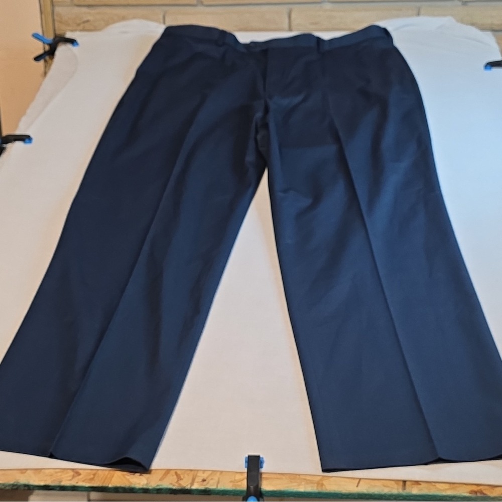 Perry Ellis Portfolio Men's Navy Twill Dress Pants Stretch Flat Front 40 Waist